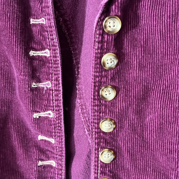 Sunset Cove Y2K VTG corduroy jacket cropped plum button-down front pockets 16p - Picture 4 of 13